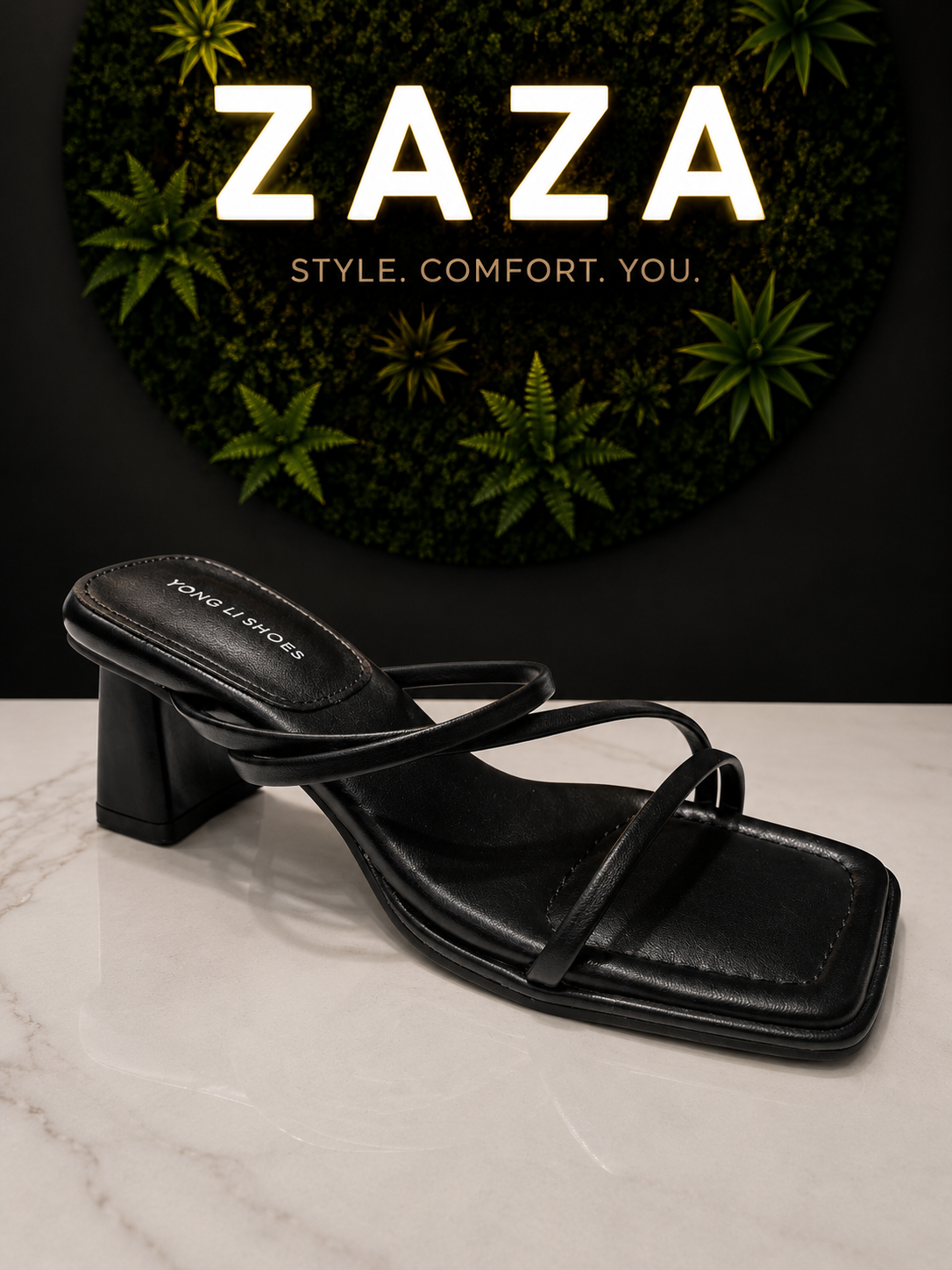 ZAZA Selena Square Toe Heel Sandal
