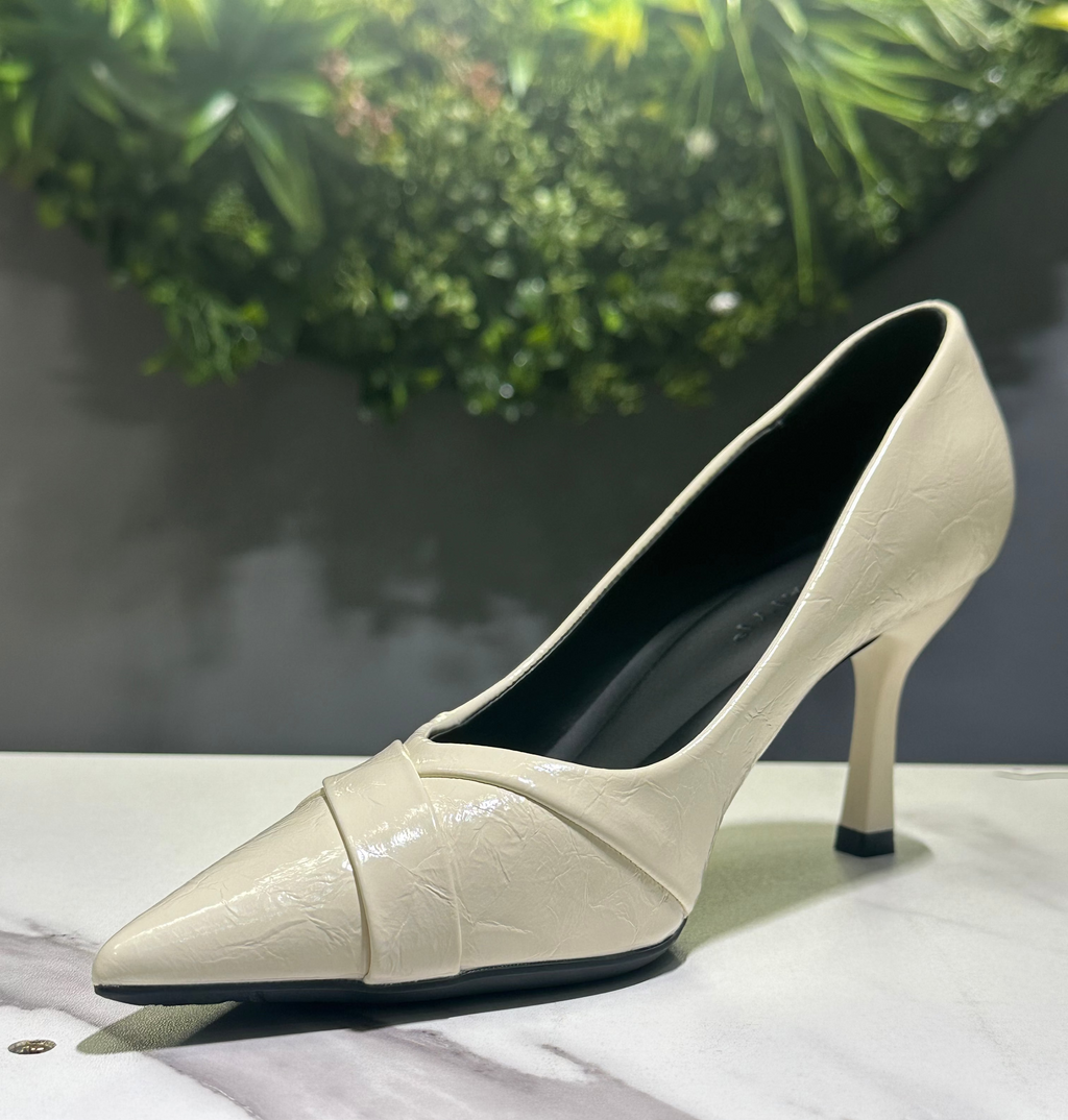 ZAZA Jade Pointed Heel – Off-White, Burgundy & Black