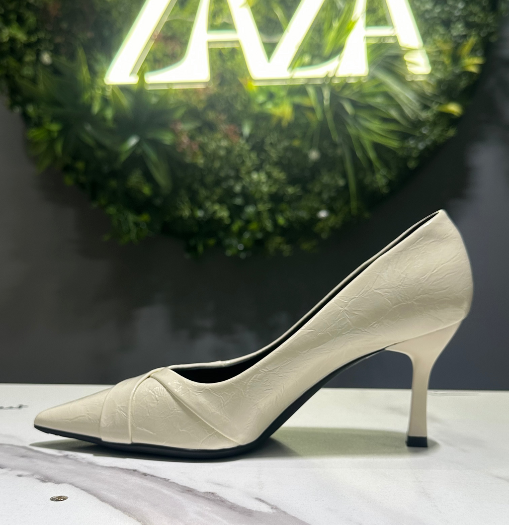 ZAZA Jade Pointed Heel – Off-White, Burgundy & Black