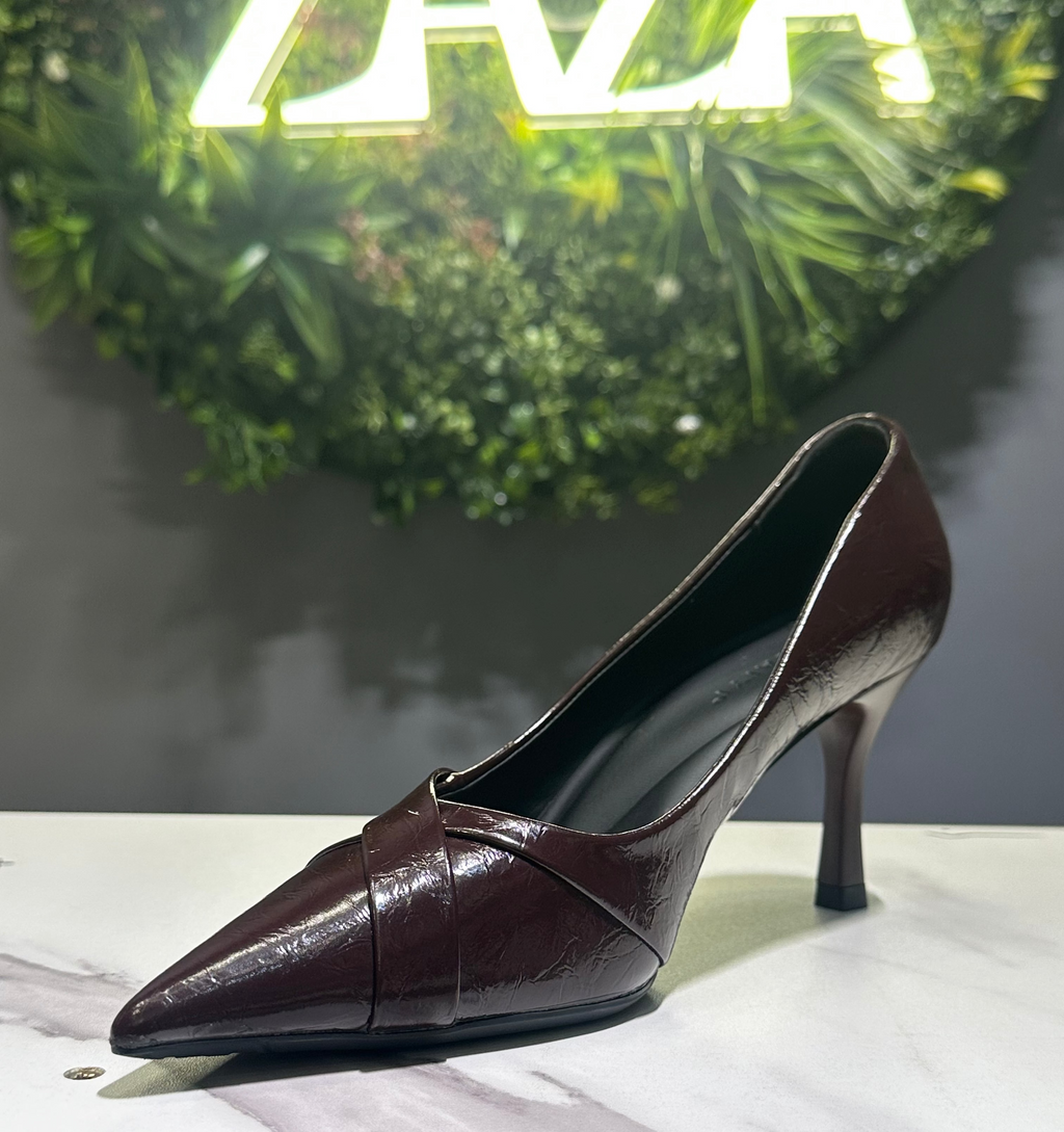 ZAZA Jade Pointed Heel – Off-White, Burgundy & Black