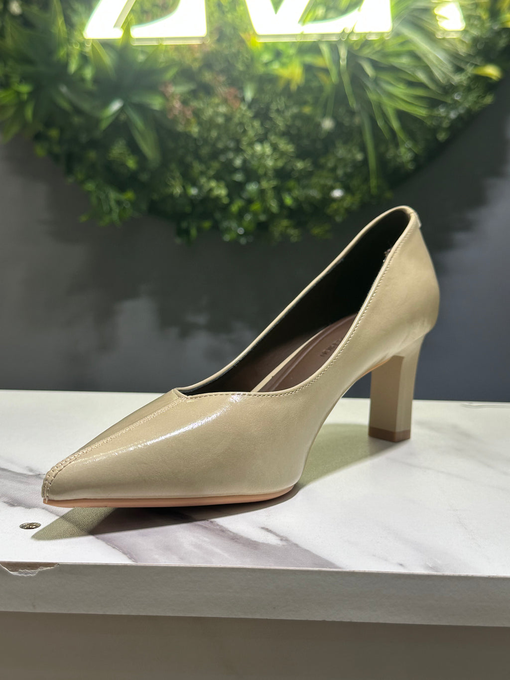 ZAZA Luna Classic Pointed Heel – Beige & Black