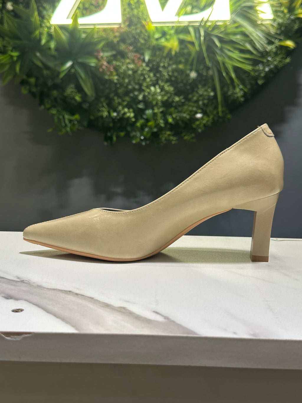 ZAZA Luna Classic Pointed Heel – Beige & Black