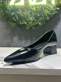 ZAZA Solana Elegant Pointed Block Heel – Dark Brown, Off-White & Black