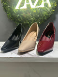 ZAZA Verona – Glossy Pointed Mid-Heel Pumps