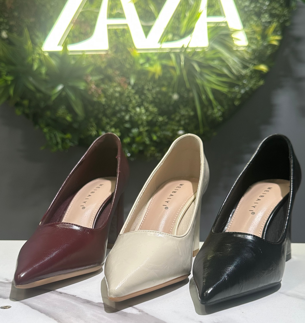 ZAZA Camilla – Structured Block Heel Pumps