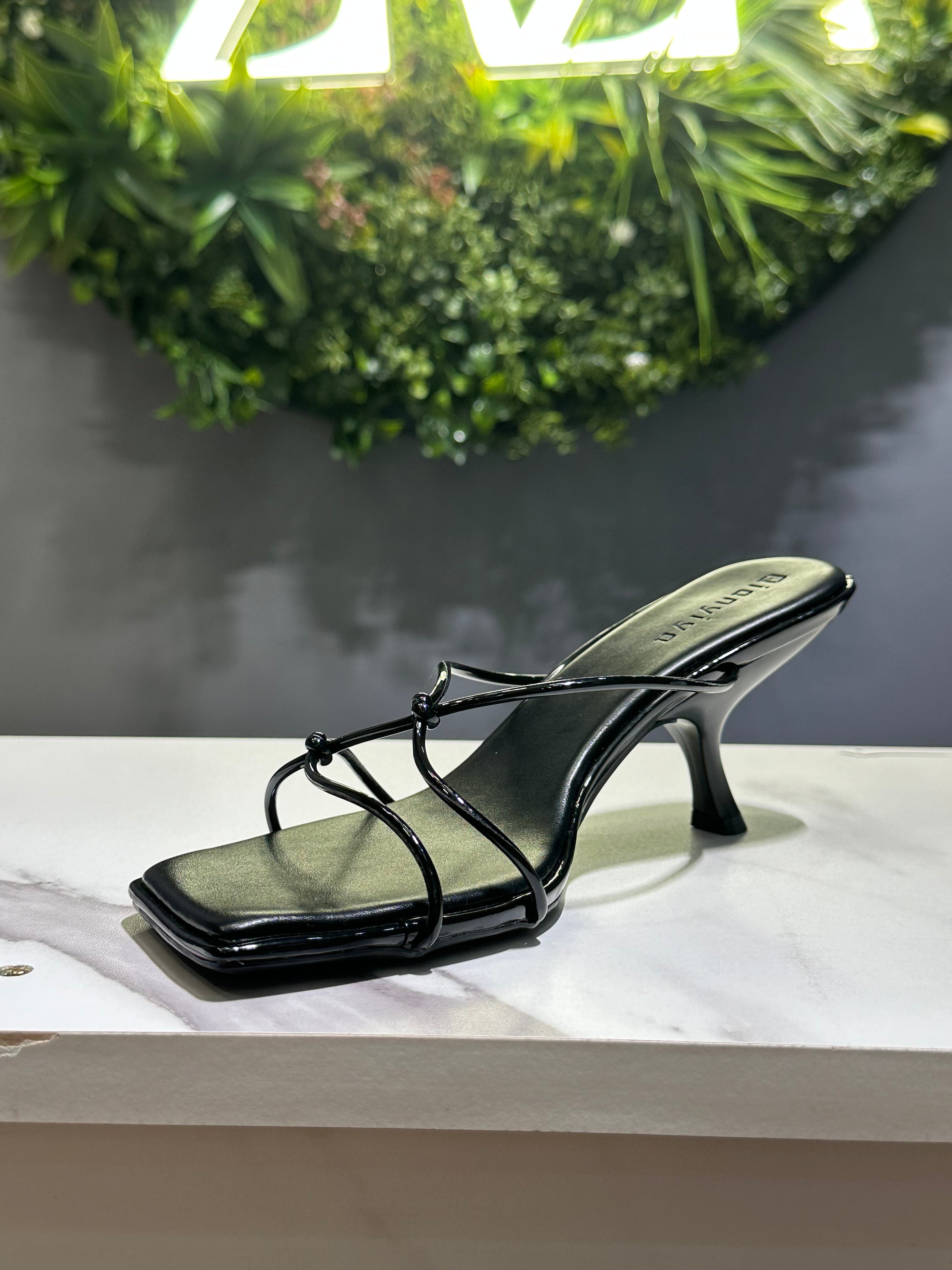 ZAZA Nyla – Minimal Strap Black Heels