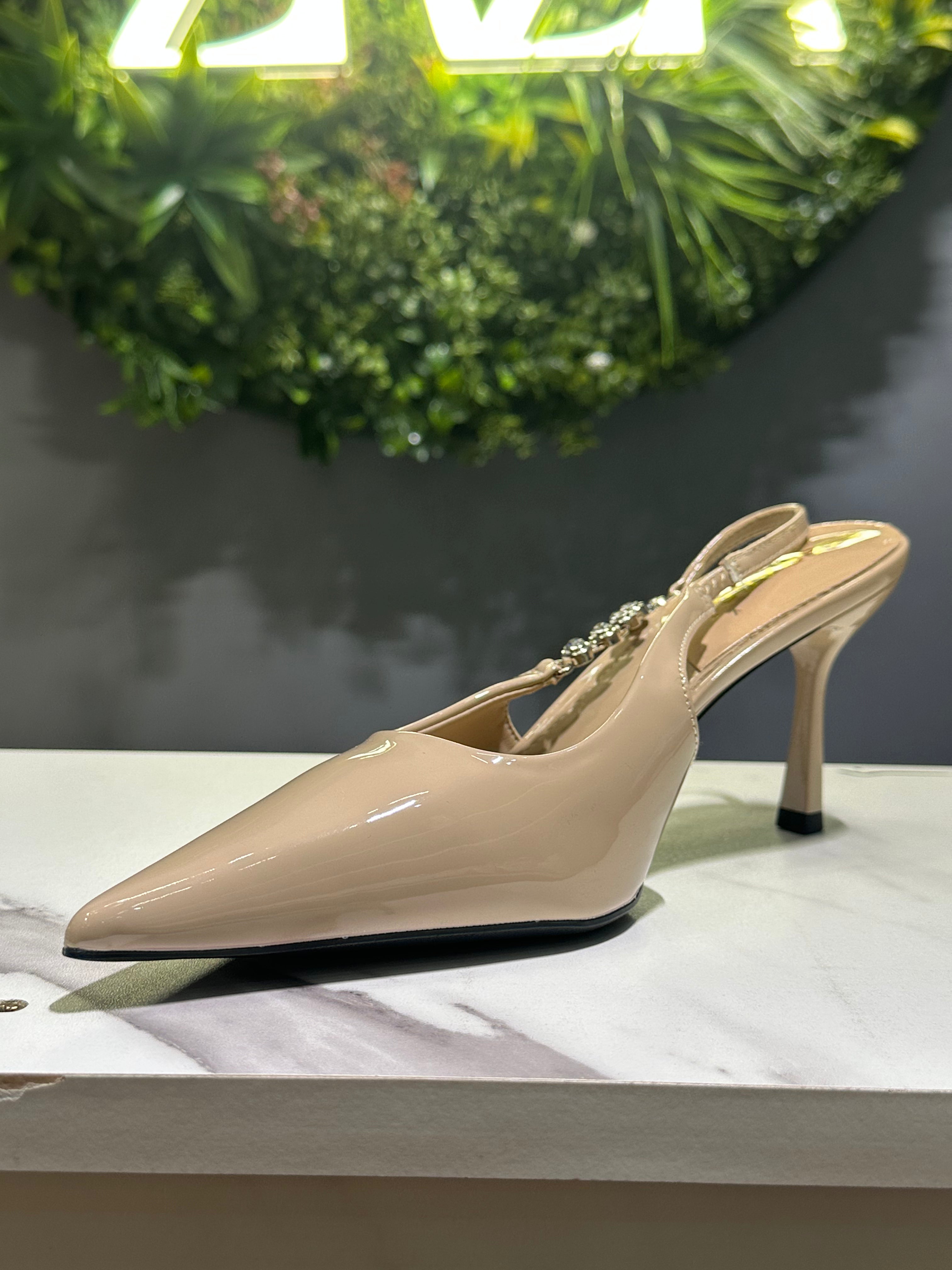 ZAZA Verona Luxe – Crystal Detail Slingback Heels