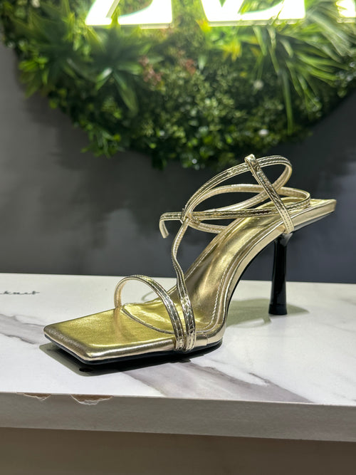 ZAZA Aurelle – Metallic Strappy Glam Heels