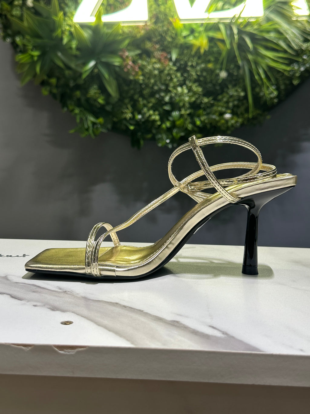 ZAZA Aurelle – Metallic Strappy Glam Heels