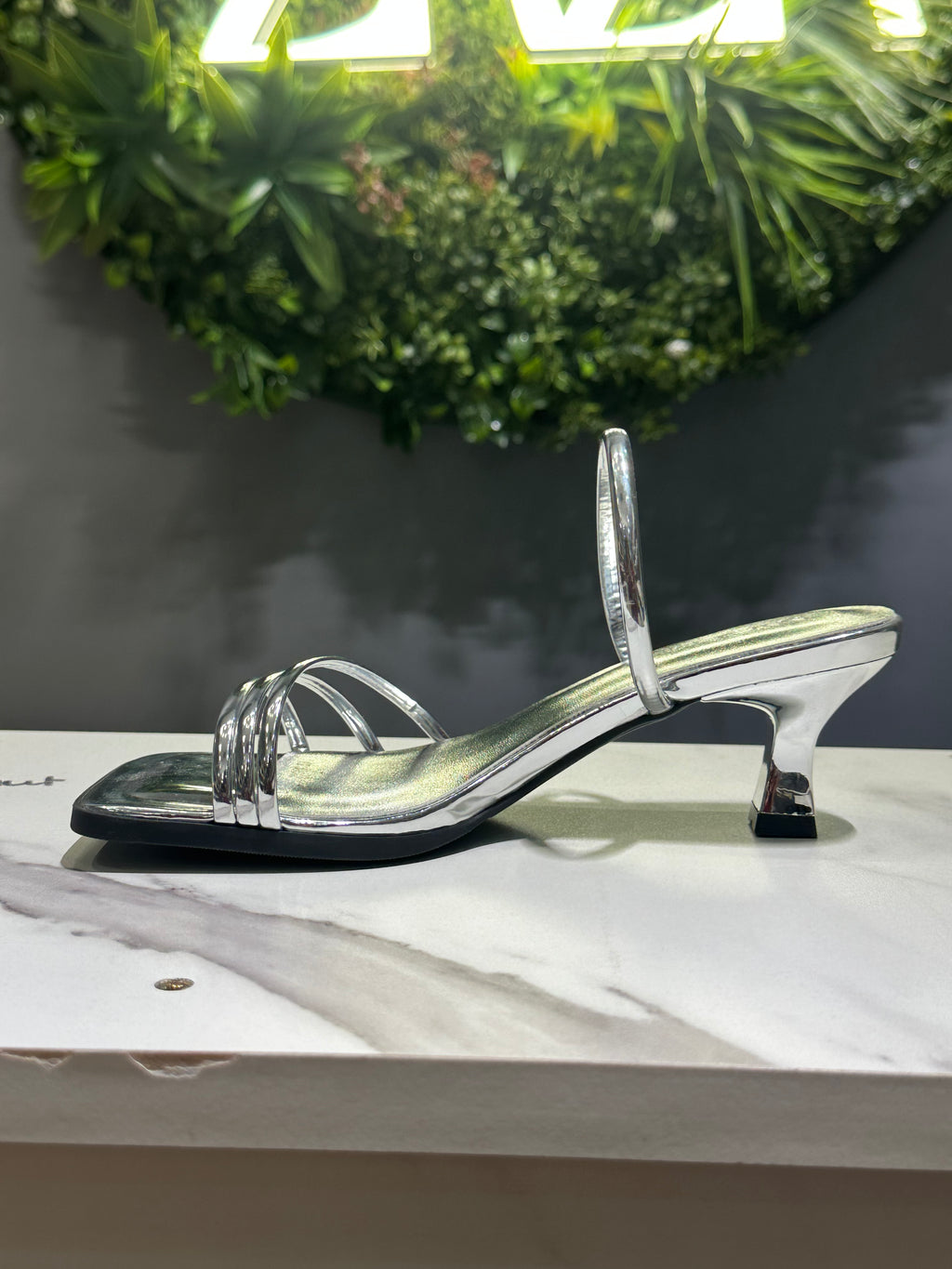 ZAZA Solara – Silver Multi-Strap Glam Heels