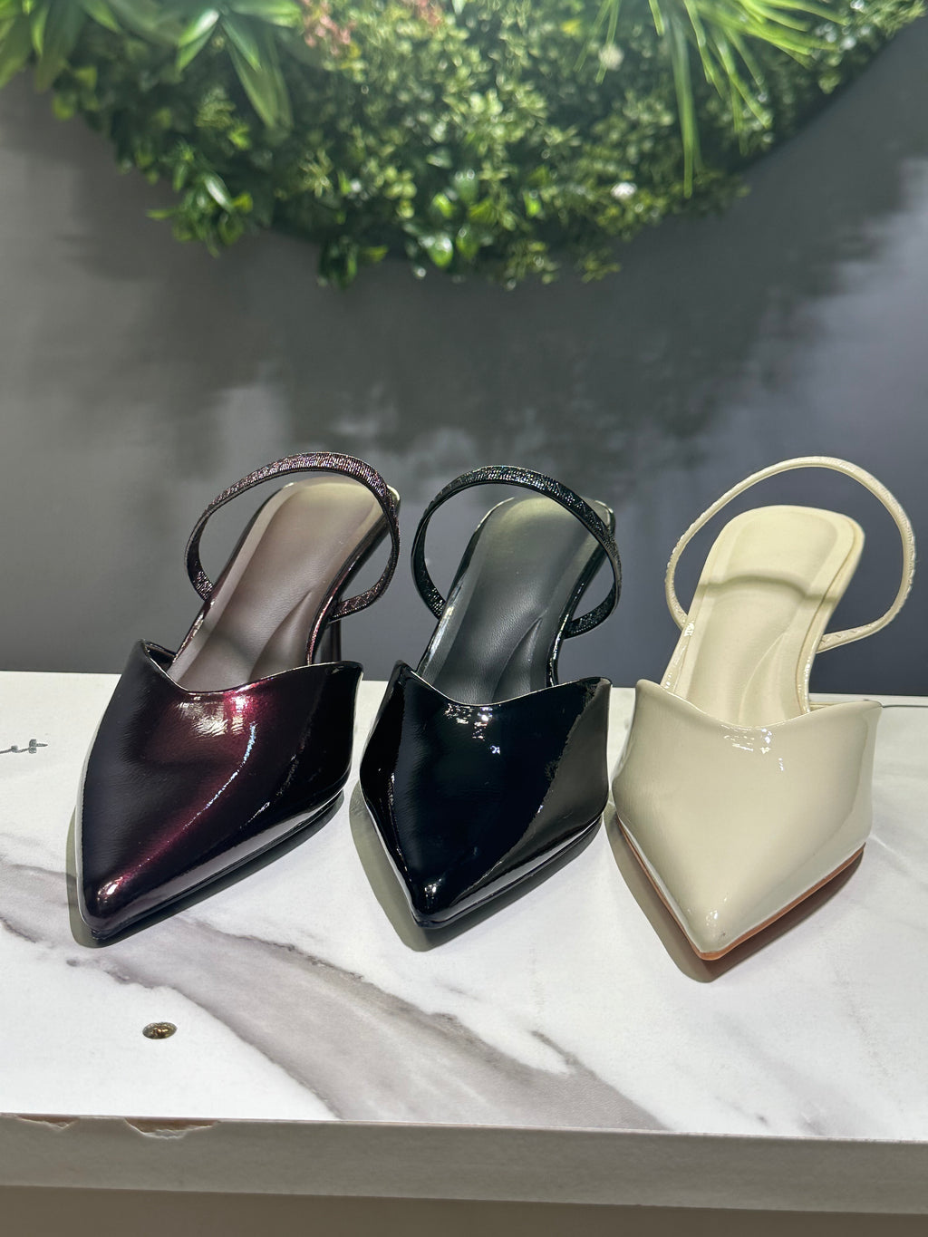 ZAZA Lucienne – Glossy Slingback Slim Heels