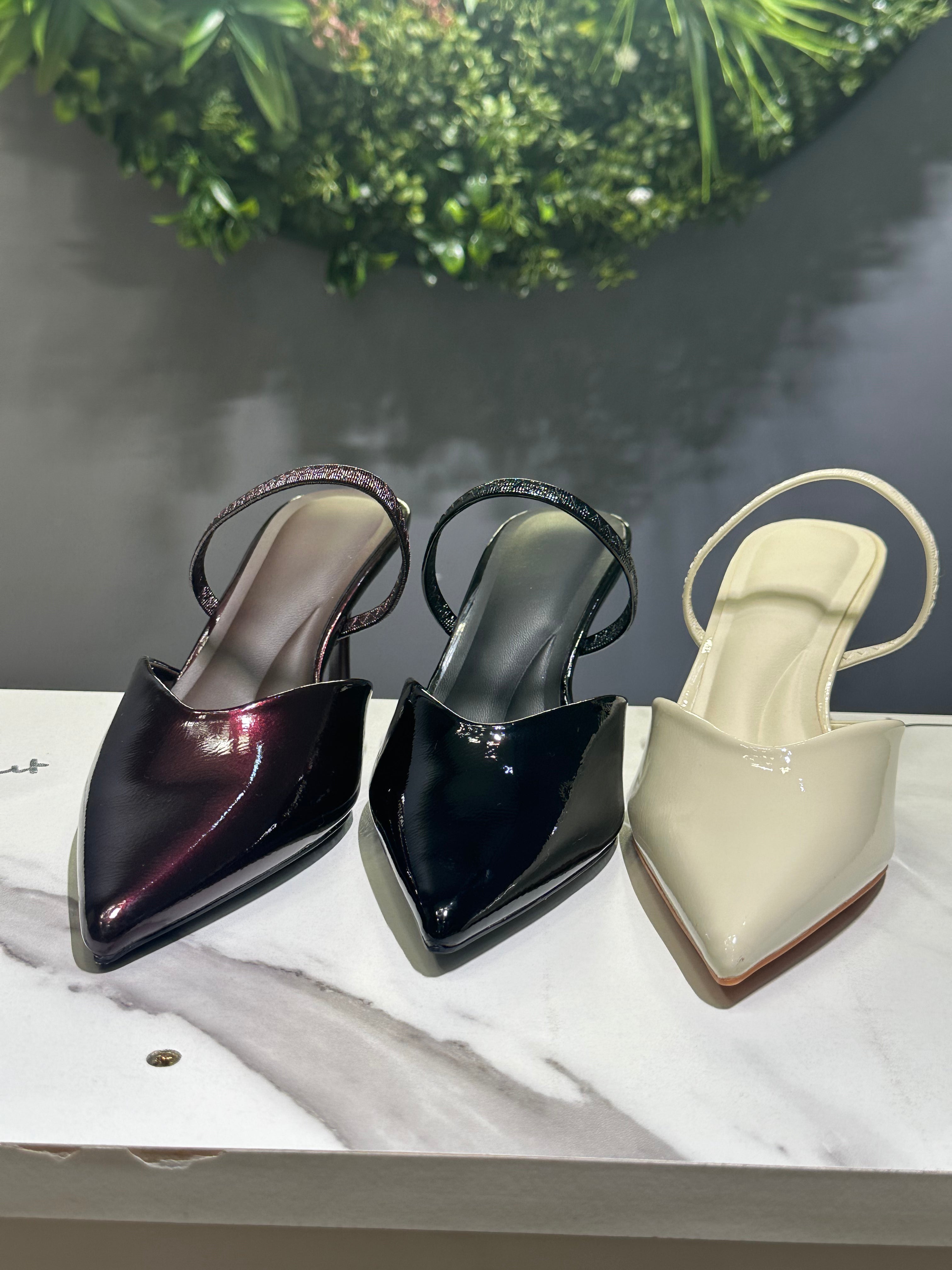 ZAZA Lucienne – Glossy Slingback Slim Heels