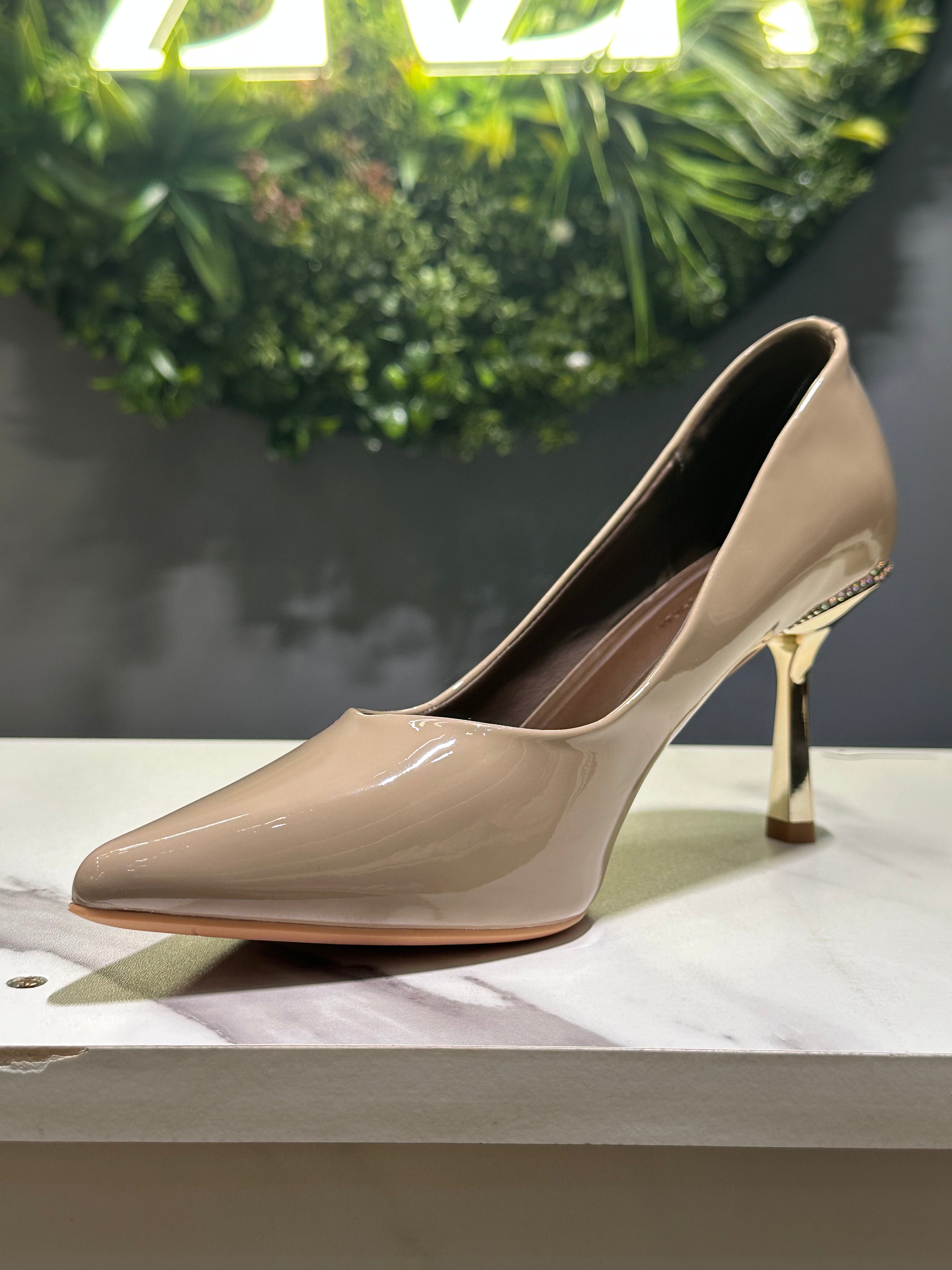 ZAZA Valeria – Glossy Metallic Heel Pumps