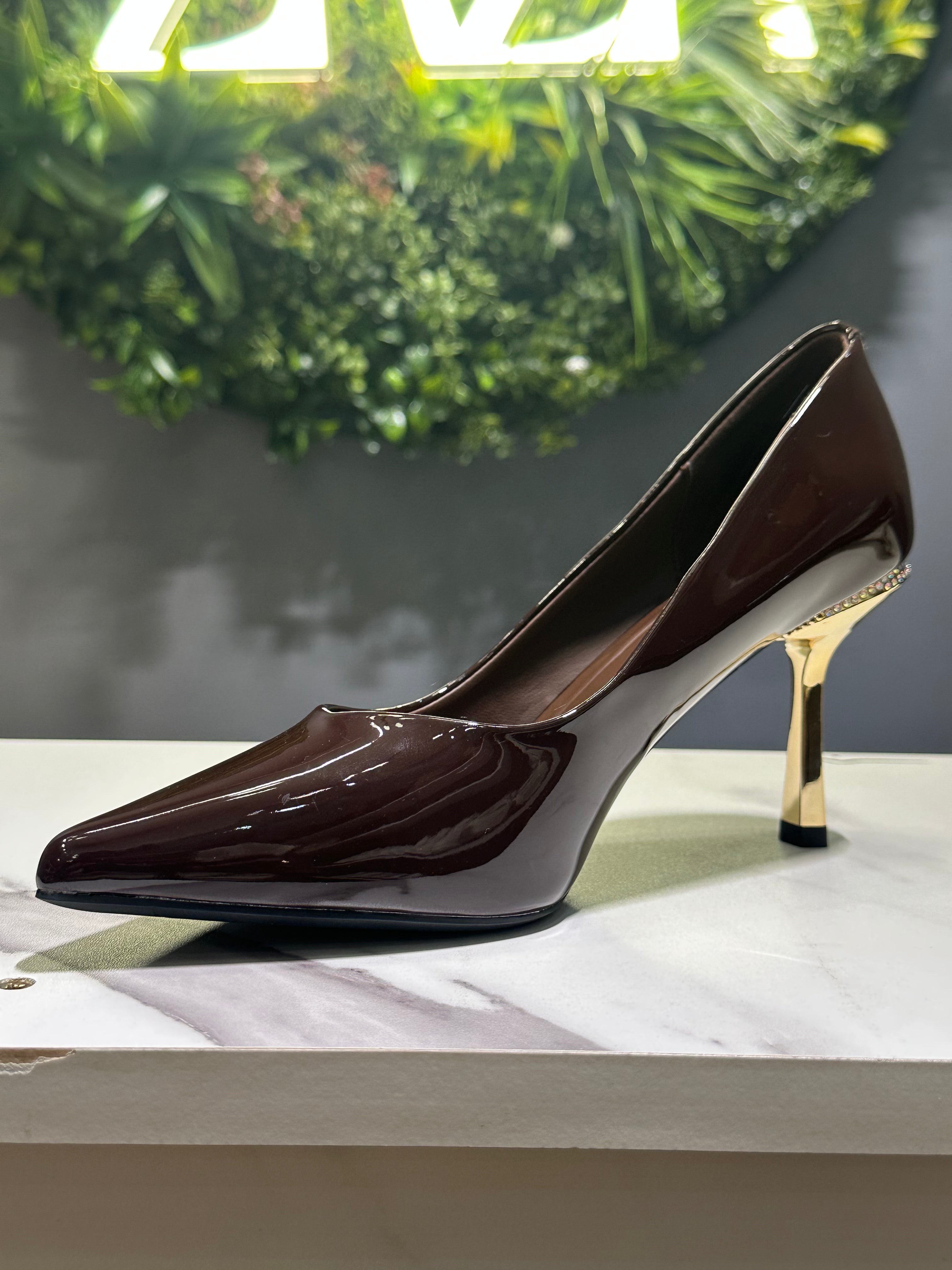 ZAZA Valeria – Glossy Metallic Heel Pumps