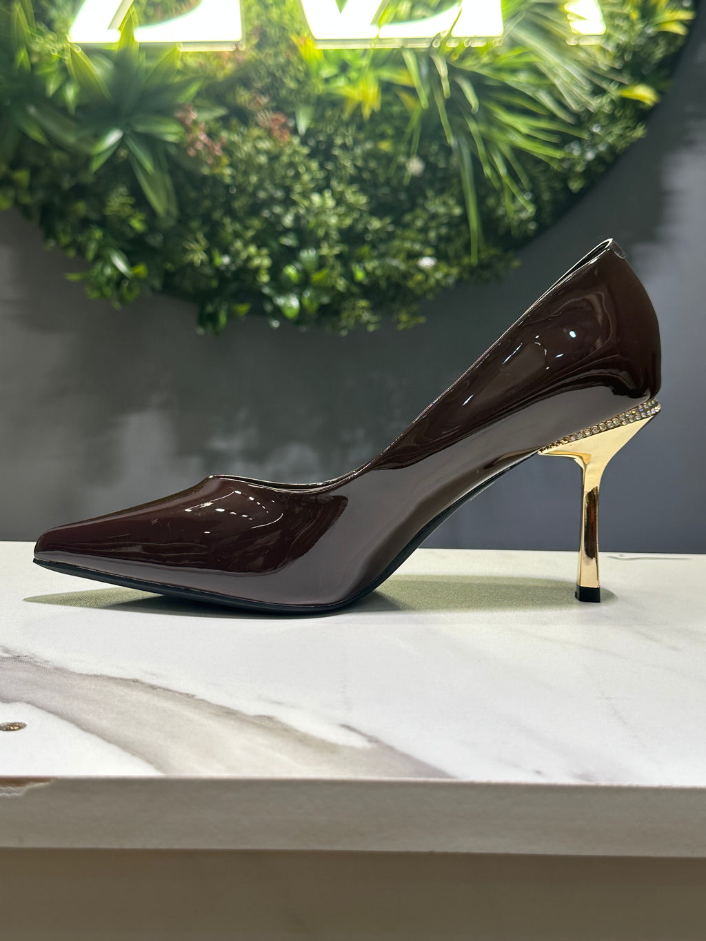 ZAZA Valeria – Glossy Metallic Heel Pumps