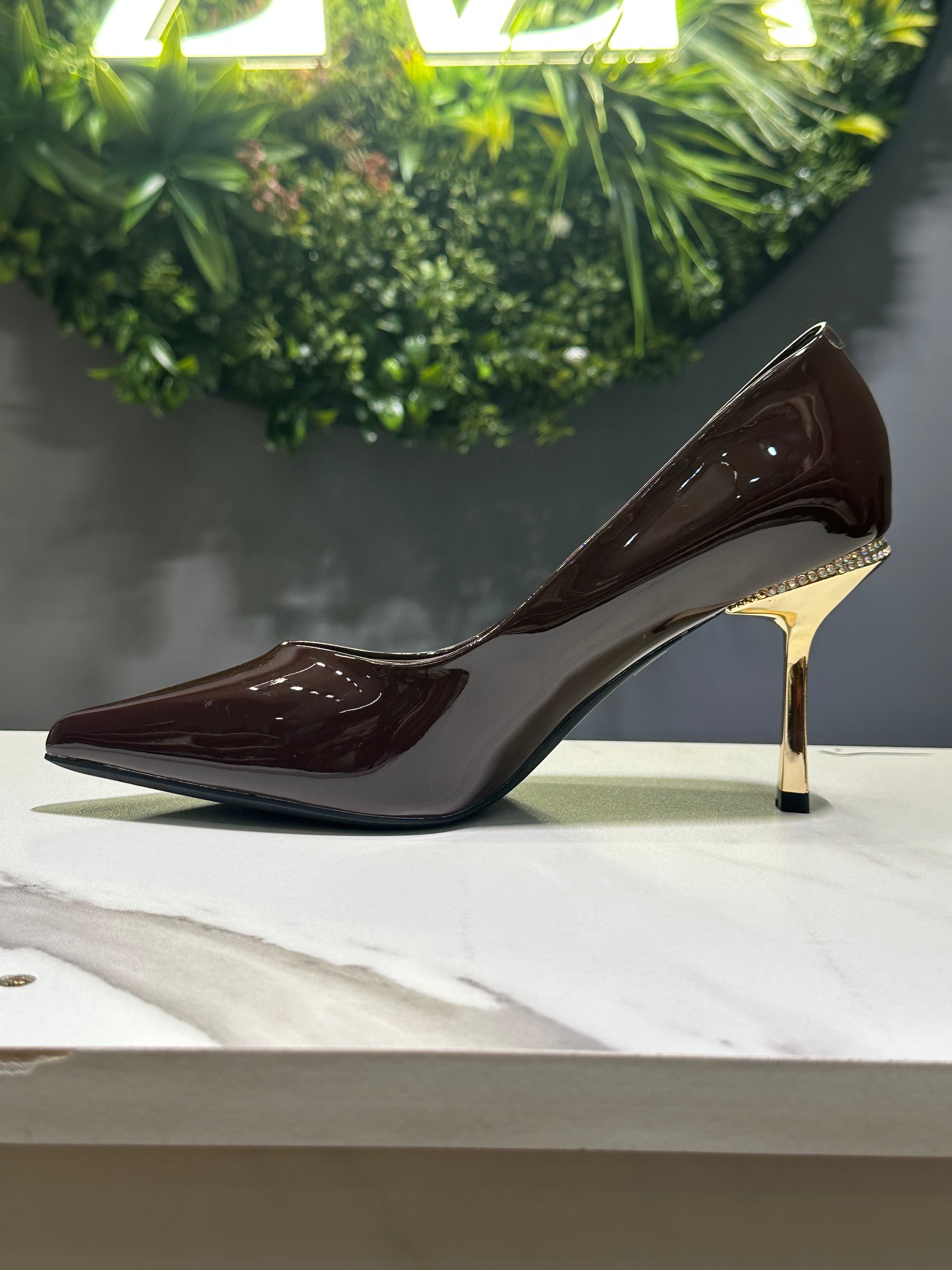 ZAZA Valeria – Glossy Metallic Heel Pumps