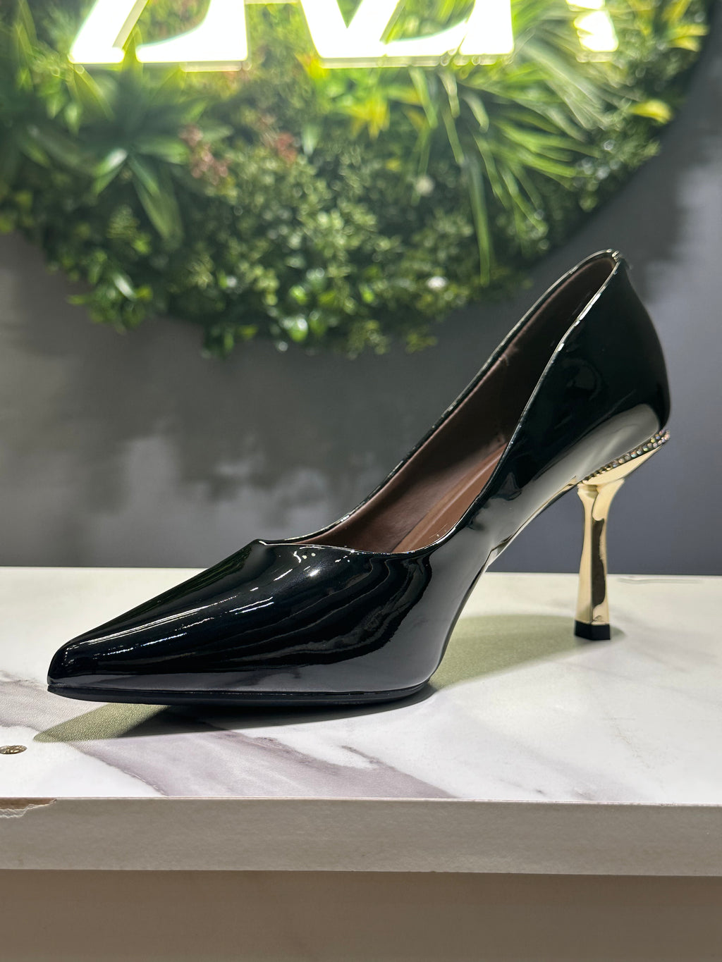 ZAZA Valeria – Glossy Metallic Heel Pumps