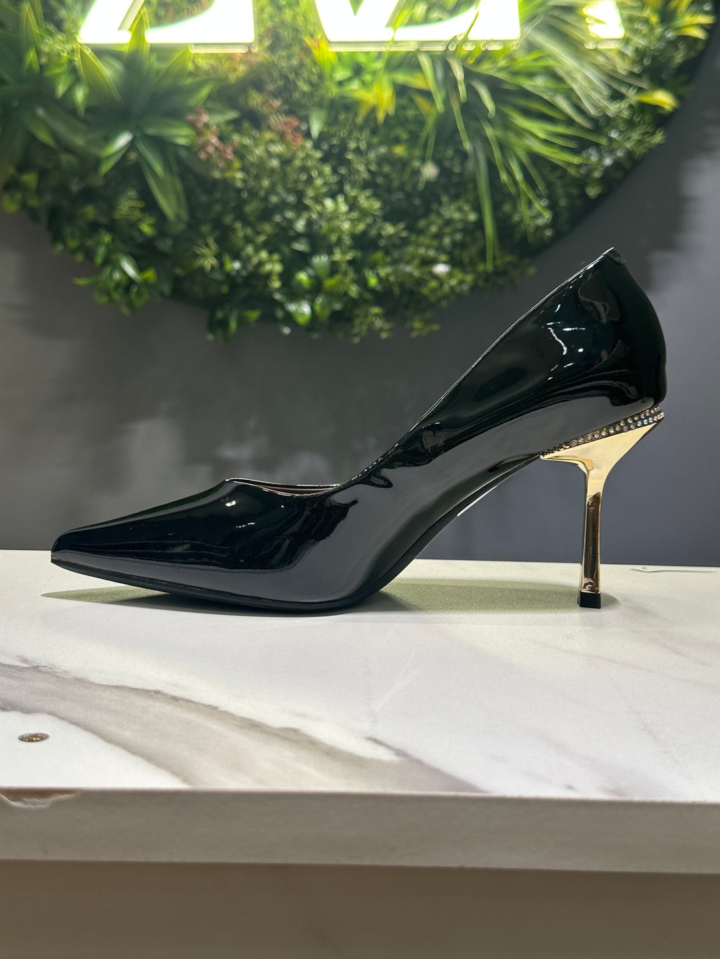 ZAZA Valeria – Glossy Metallic Heel Pumps