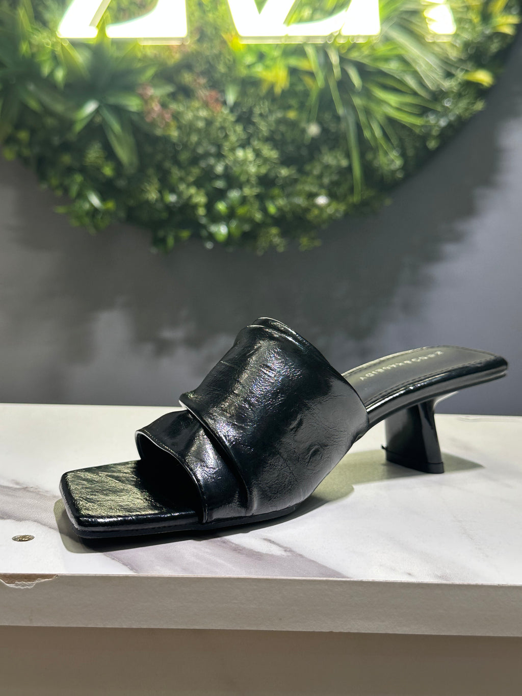 ZAZA Rhea – Ruched Block Heel Mules