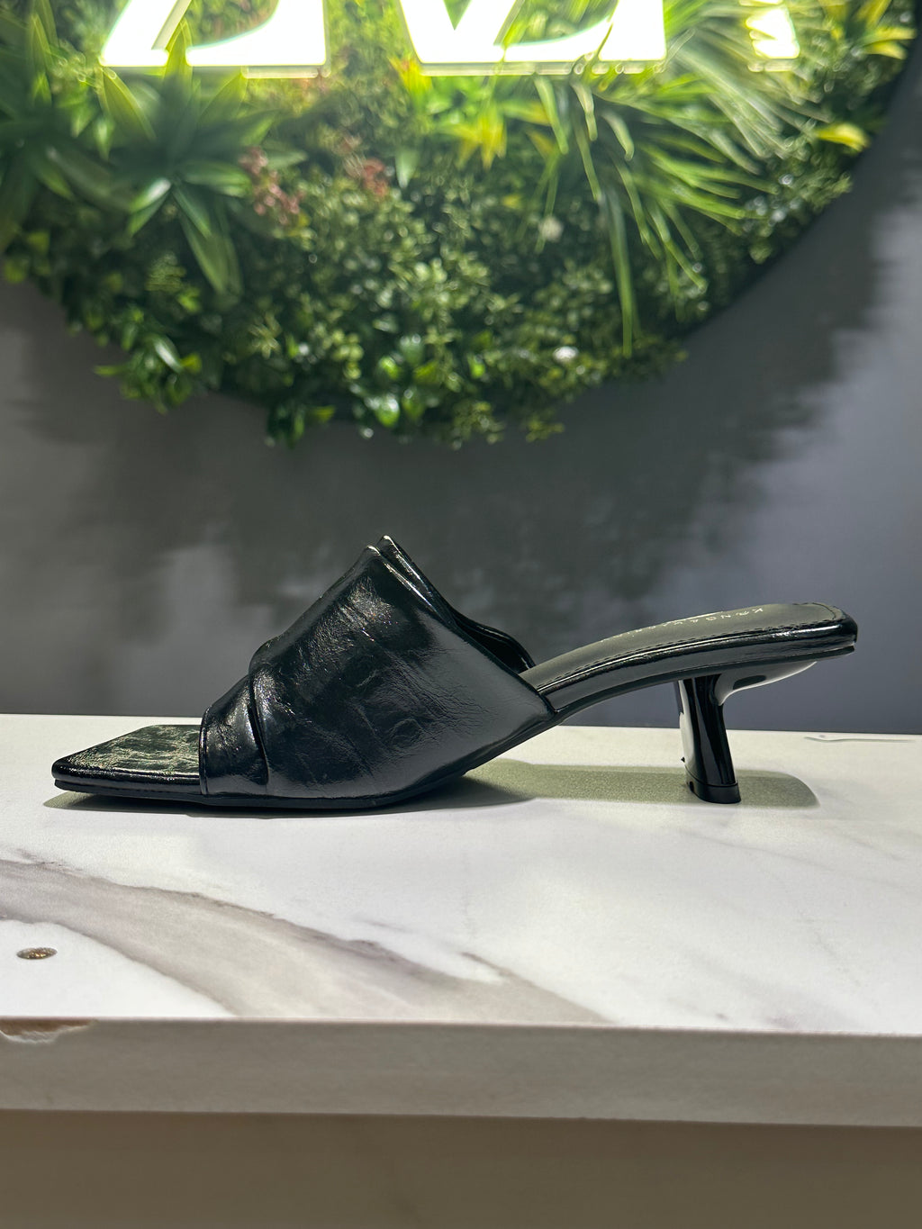 ZAZA Rhea – Ruched Block Heel Mules