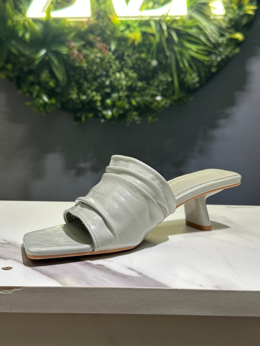 ZAZA Rhea – Ruched Block Heel Mules
