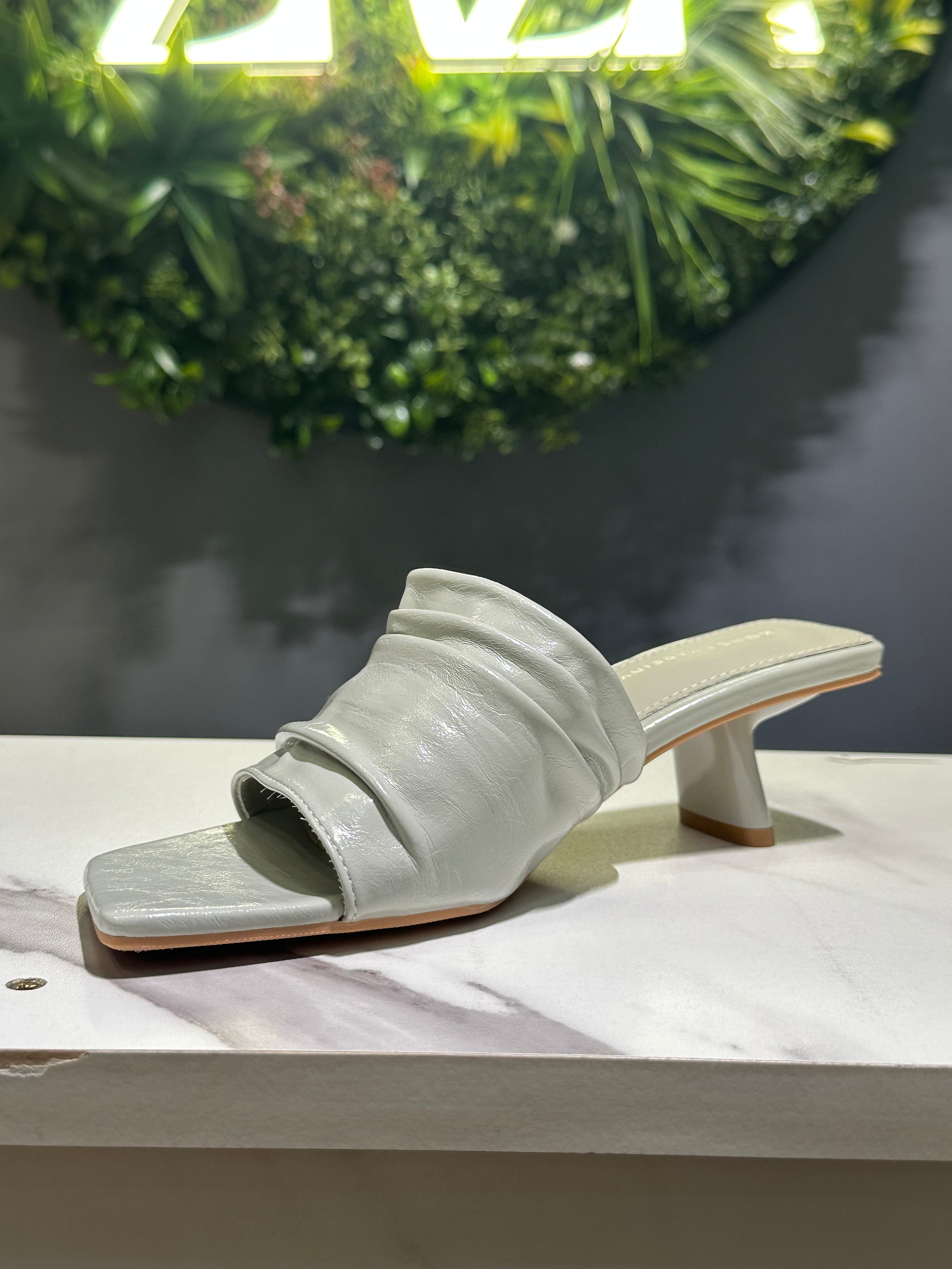 ZAZA Rhea – Ruched Block Heel Mules