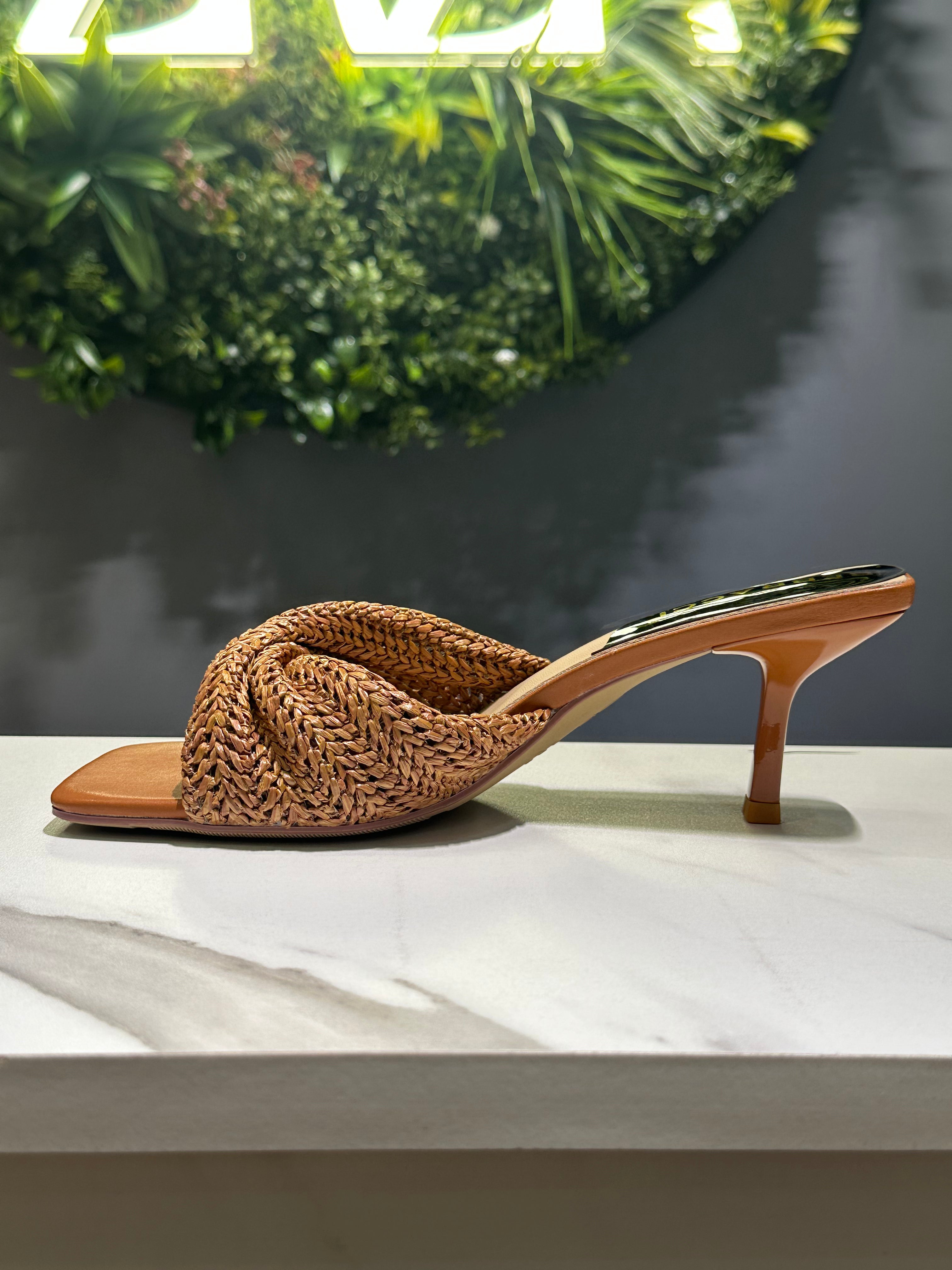 ZAZA Marisol – Woven Strap Slim Heel Mules