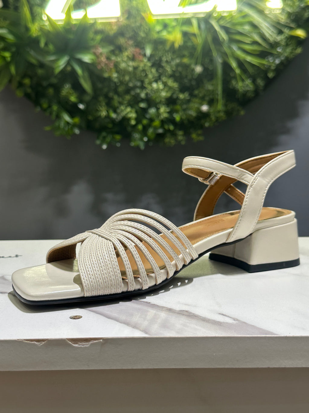 ZAZA Layla – Off White Multi-Strap Heel Sandals