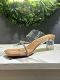 ZAZA Camila – Brown Crystal Strap Heel Sandals