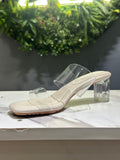 ZAZA Elara luxe – Off White Transparent Heel Sandals
