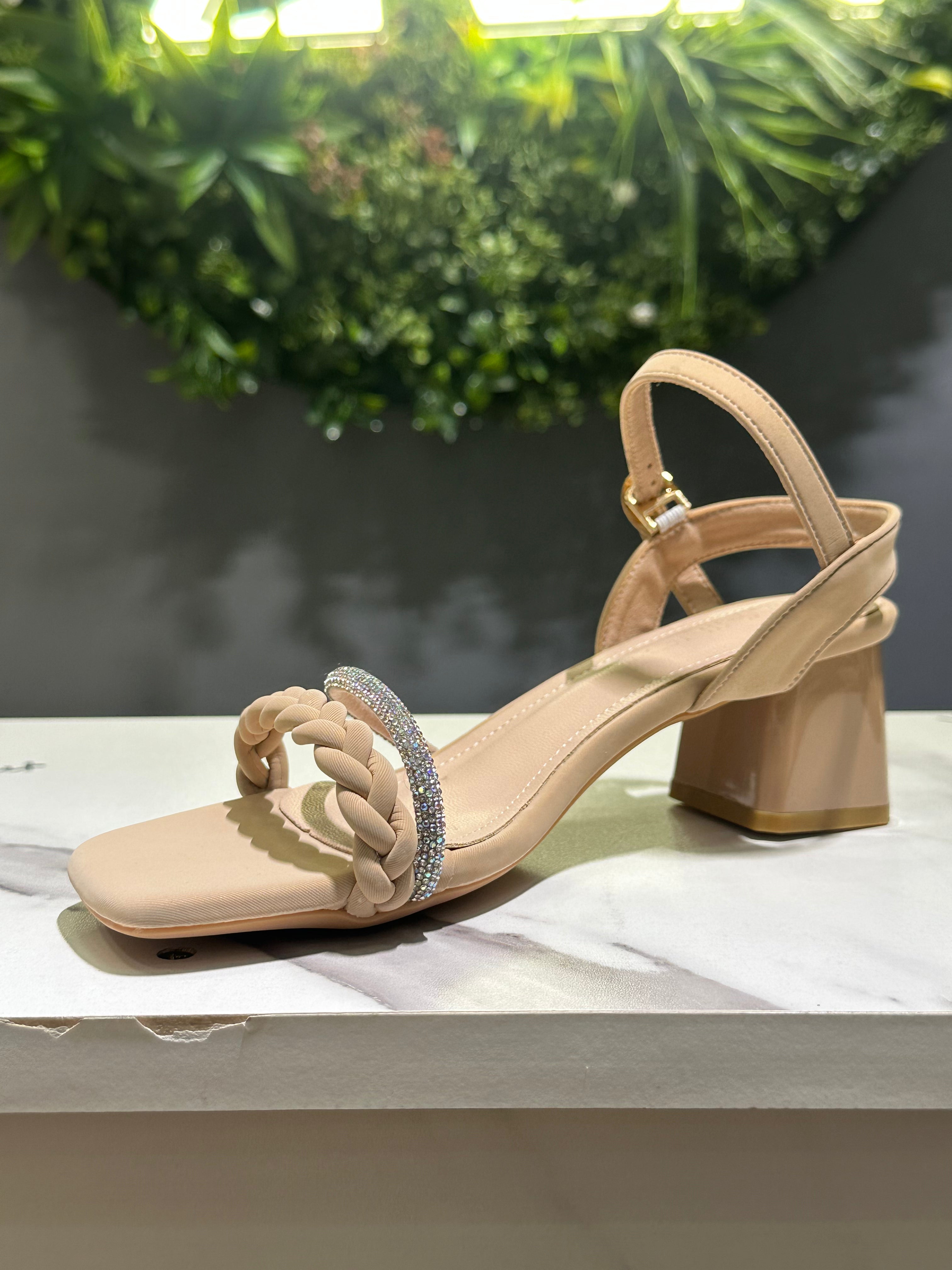 ZAZA Serena – Braided Crystal Strap Heel Sandals