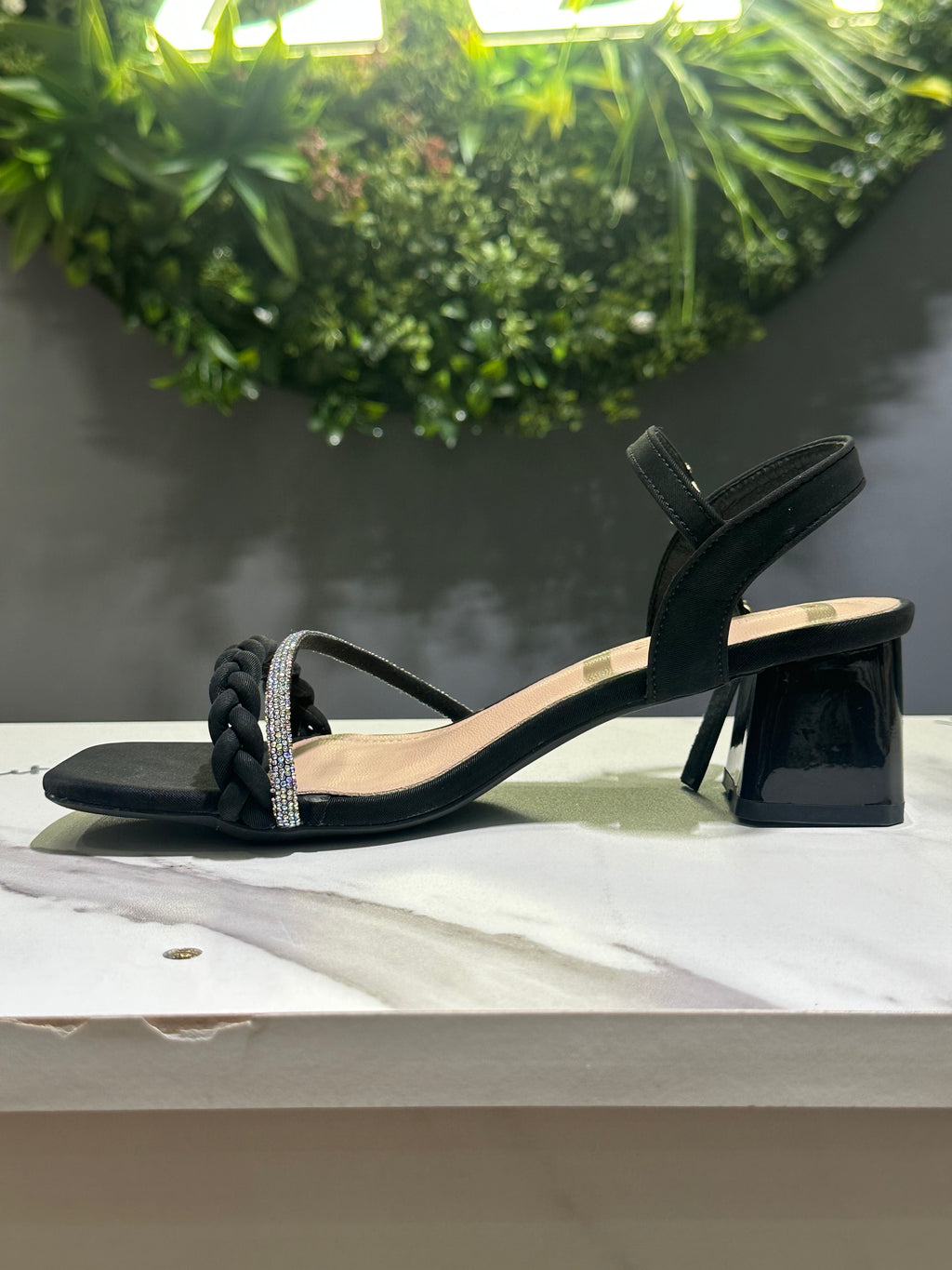 ZAZA Serena – Braided Crystal Strap Heel Sandals