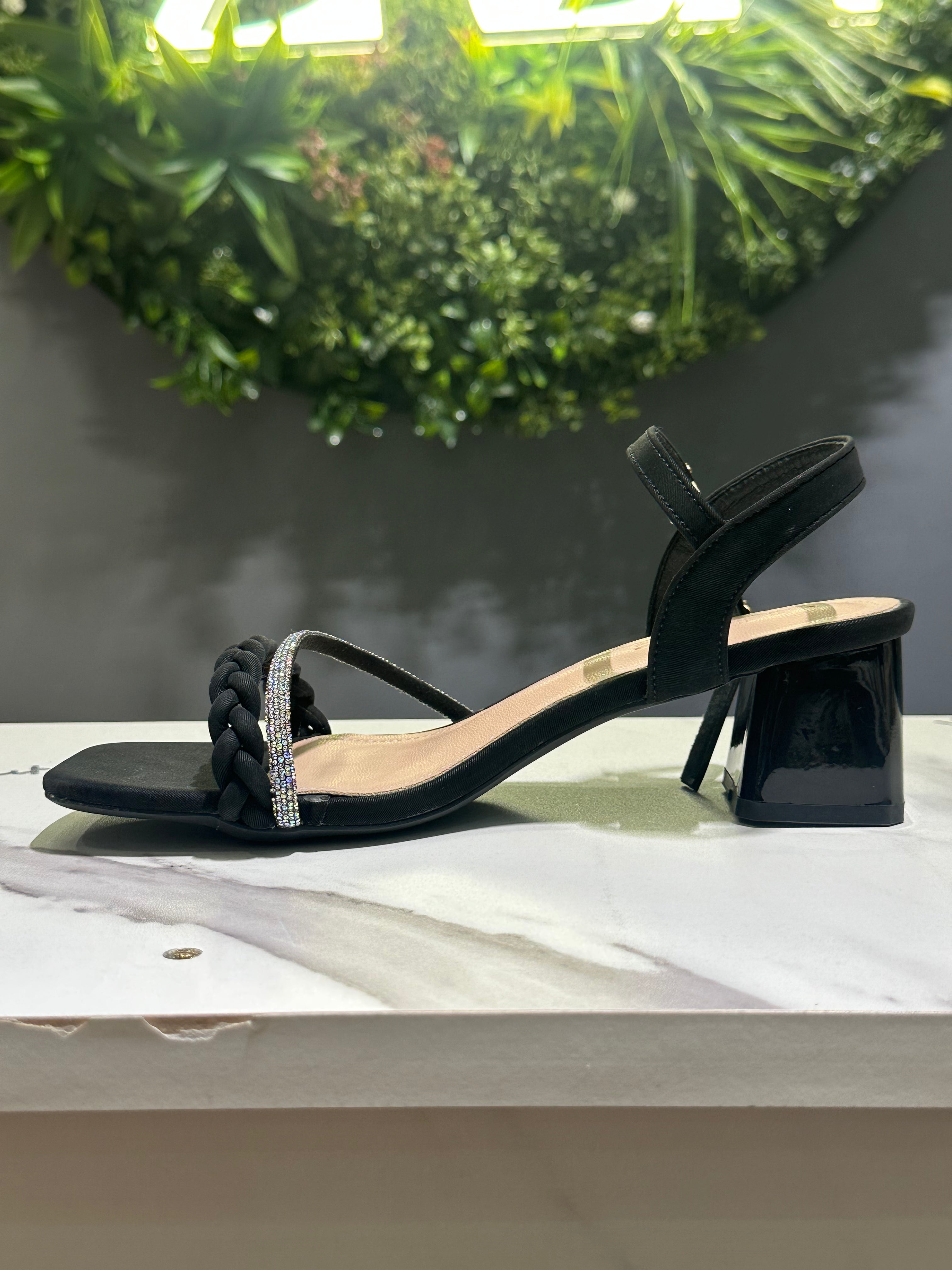 ZAZA Serena – Braided Crystal Strap Heel Sandals