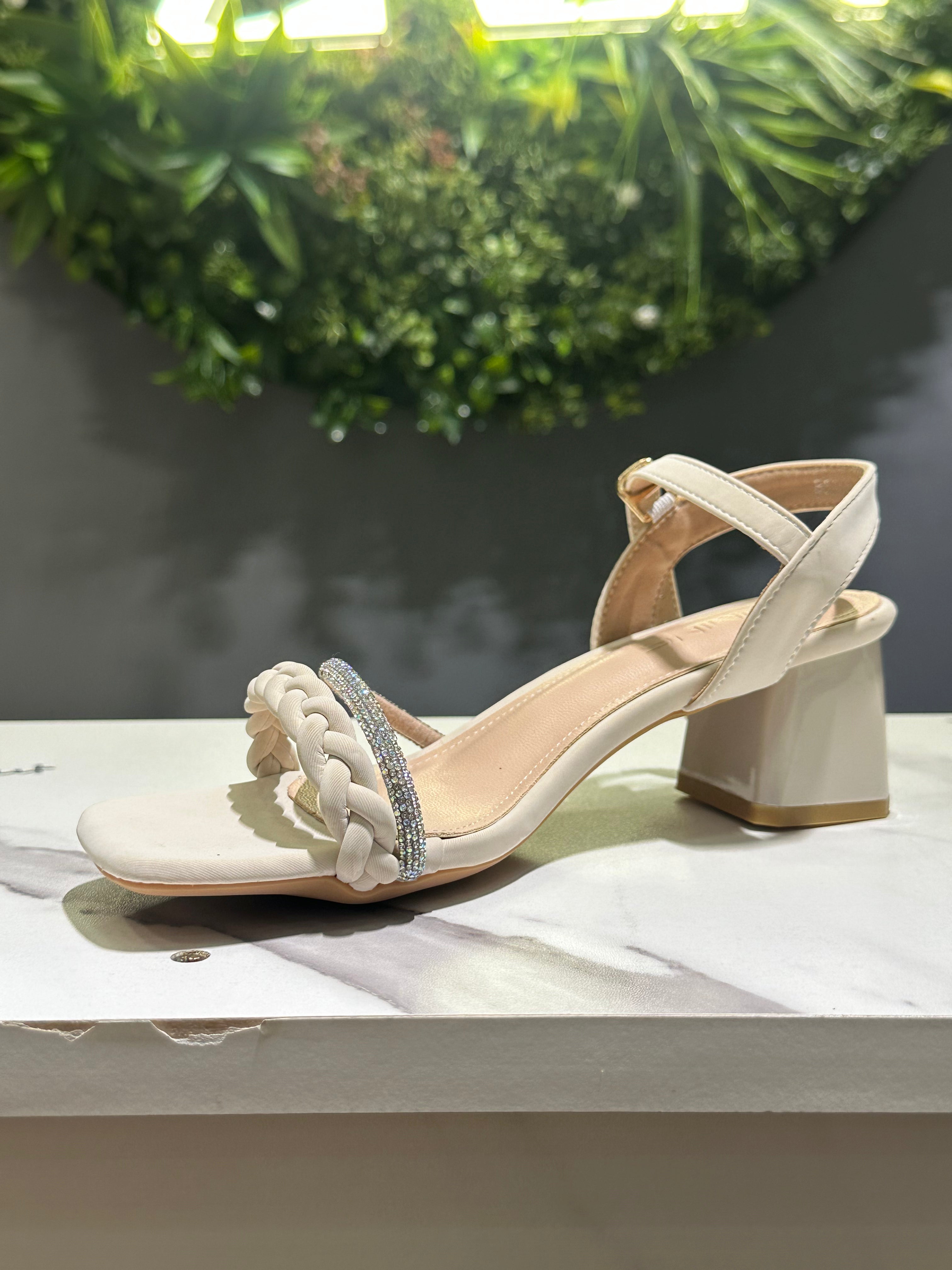 ZAZA Serena – Braided Crystal Strap Heel Sandals