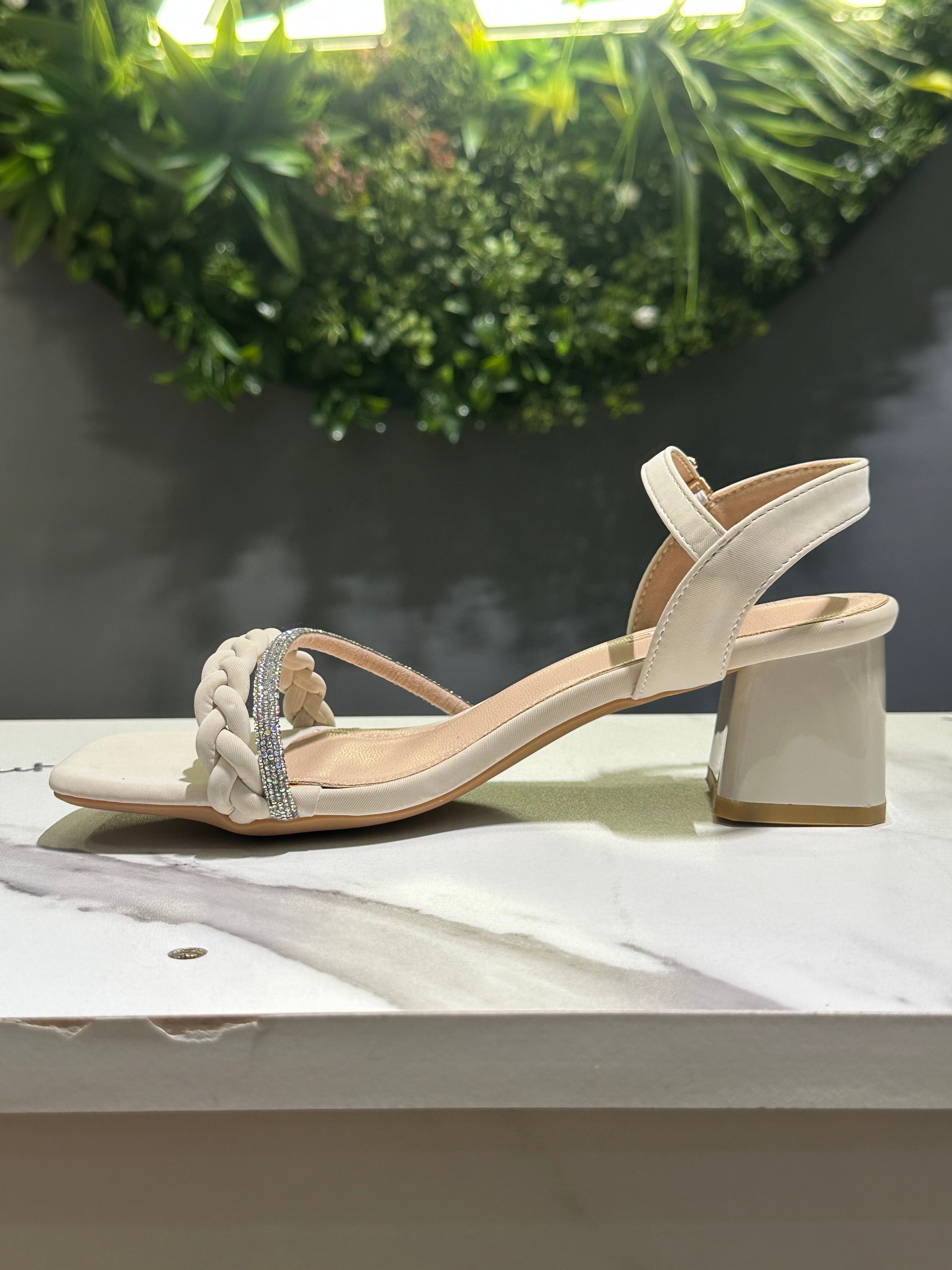 ZAZA Serena – Braided Crystal Strap Heel Sandals