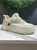ZAZA Roxy – Off White & Red Platform Sneakers