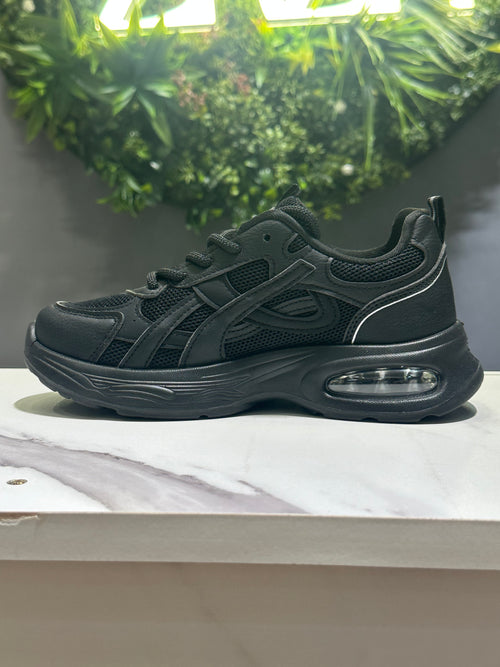 ZAZA Ava – Black Air Cushion Sport Sneakers