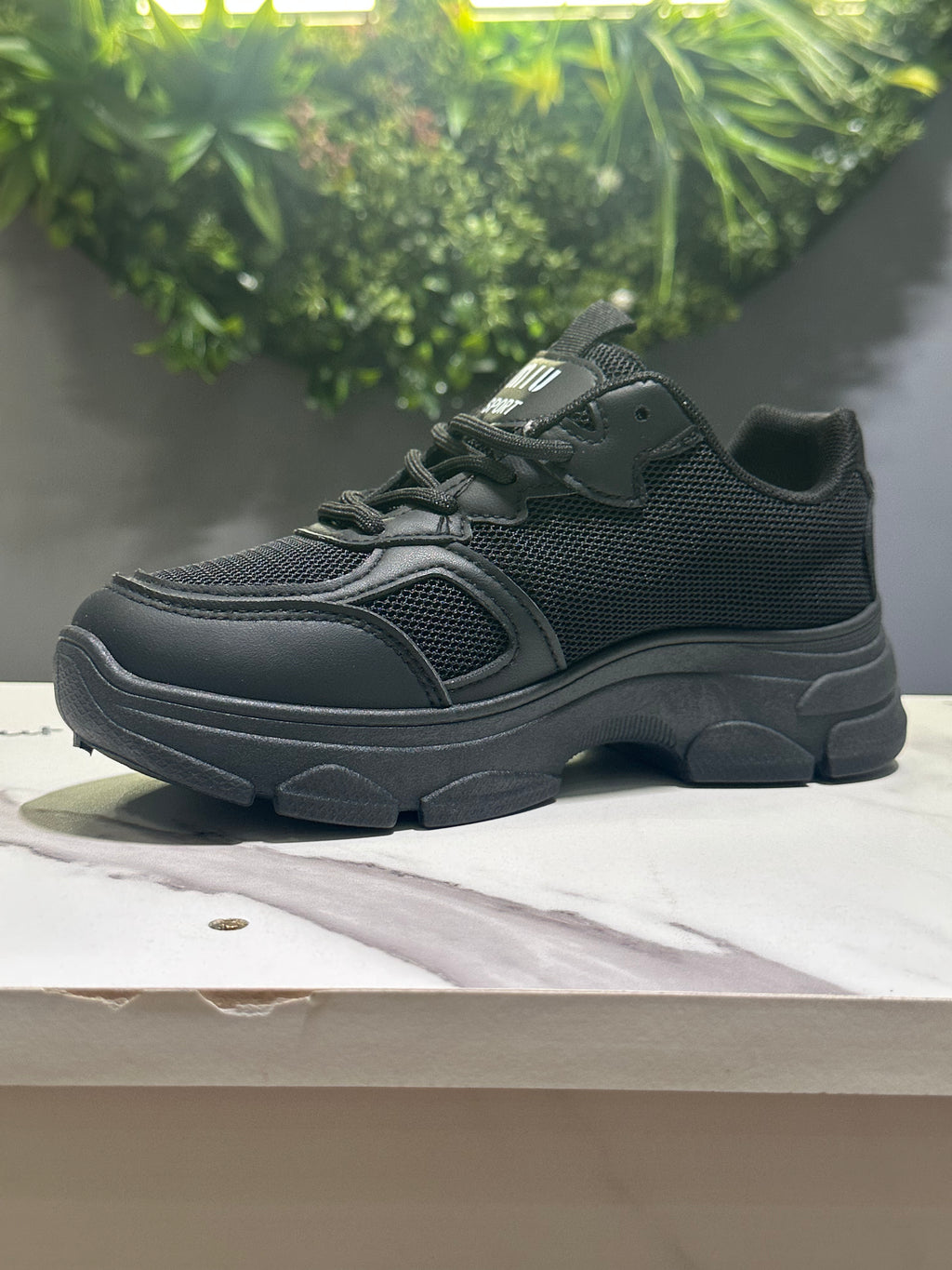 ZAZA Kate – Black Chunky Mesh Sneakers