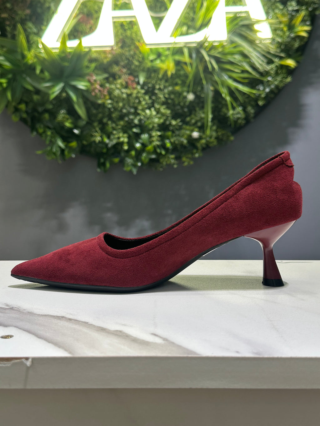 ZAZA Alicia – Burgundy Velvet Pointed Heels