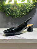 ZAZA Natalia – Black Glossy Slingback Heels