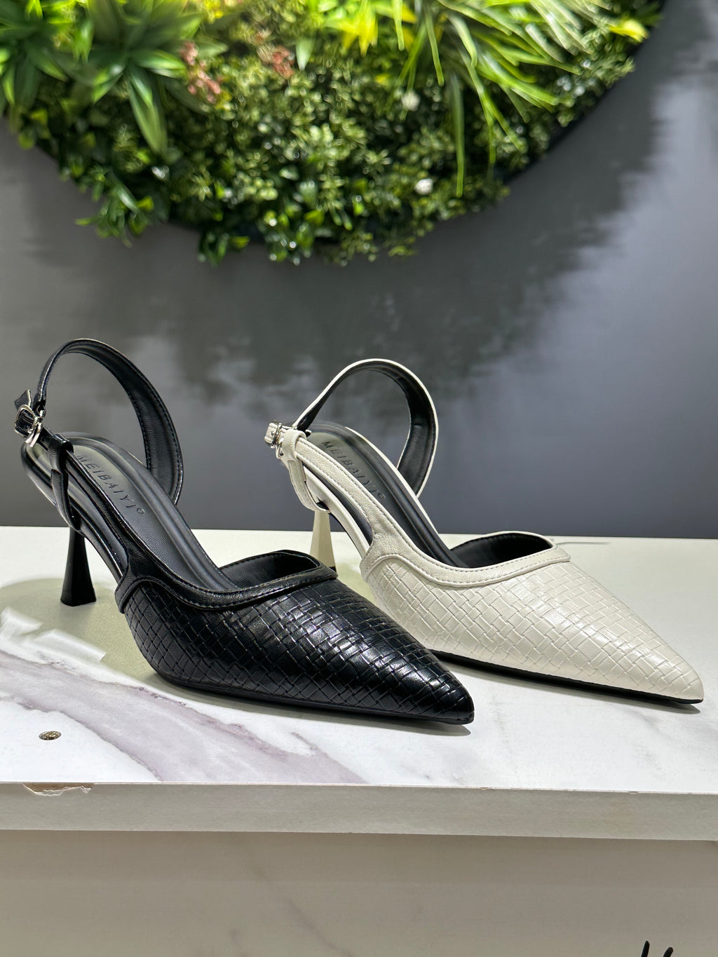 ZAZA Celina Textured Slingback Heels