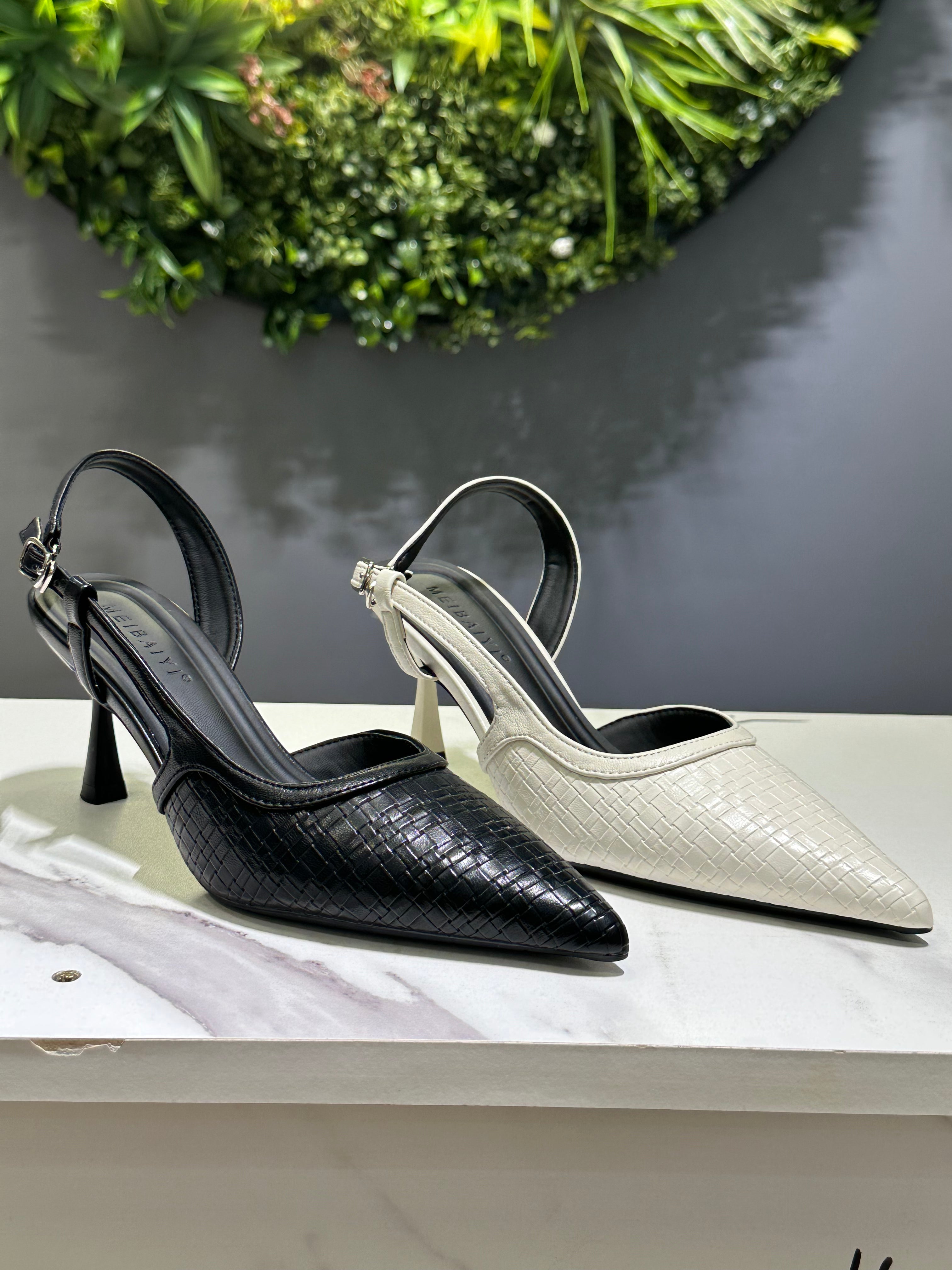 ZAZA Celina Textured Slingback Heels