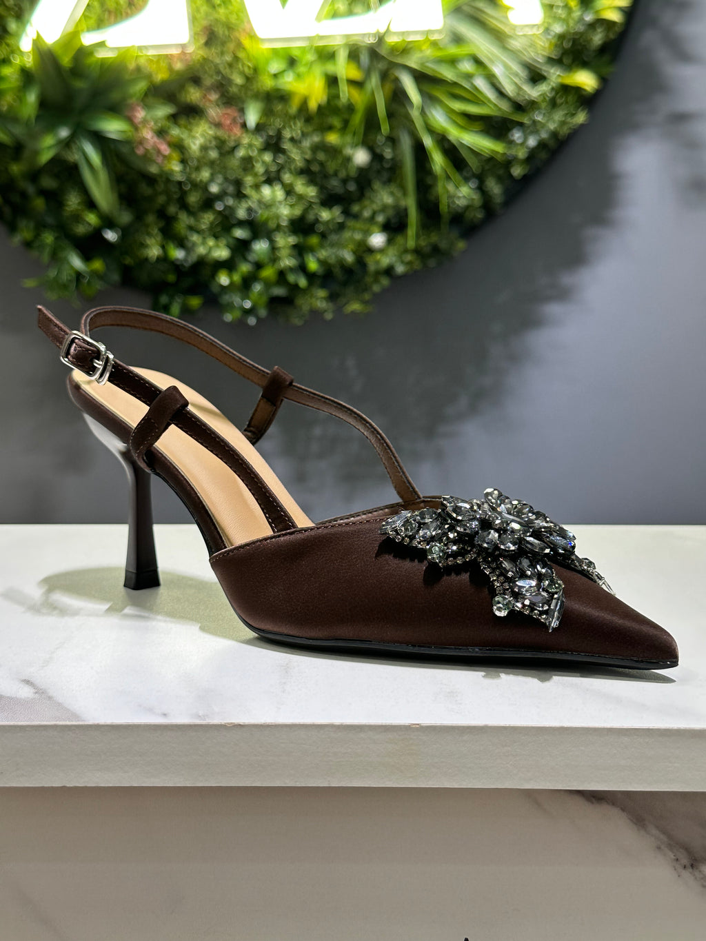 ZAZA Amara Brown Slingback Heels