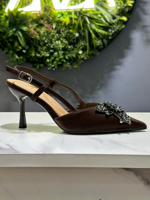 ZAZA Amara Brown Slingback Heels