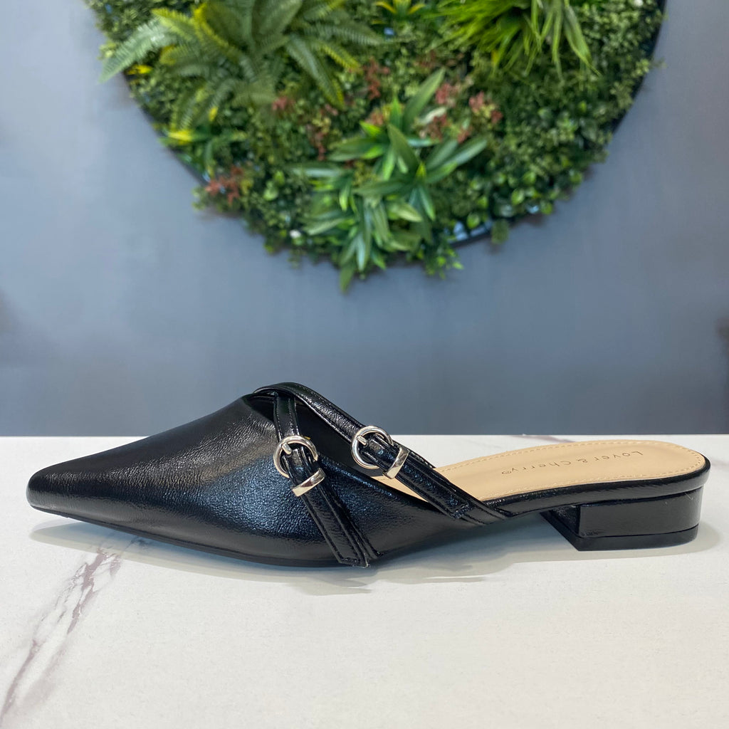 ZAZA Nadia – Elegant Buckle Mule Flats