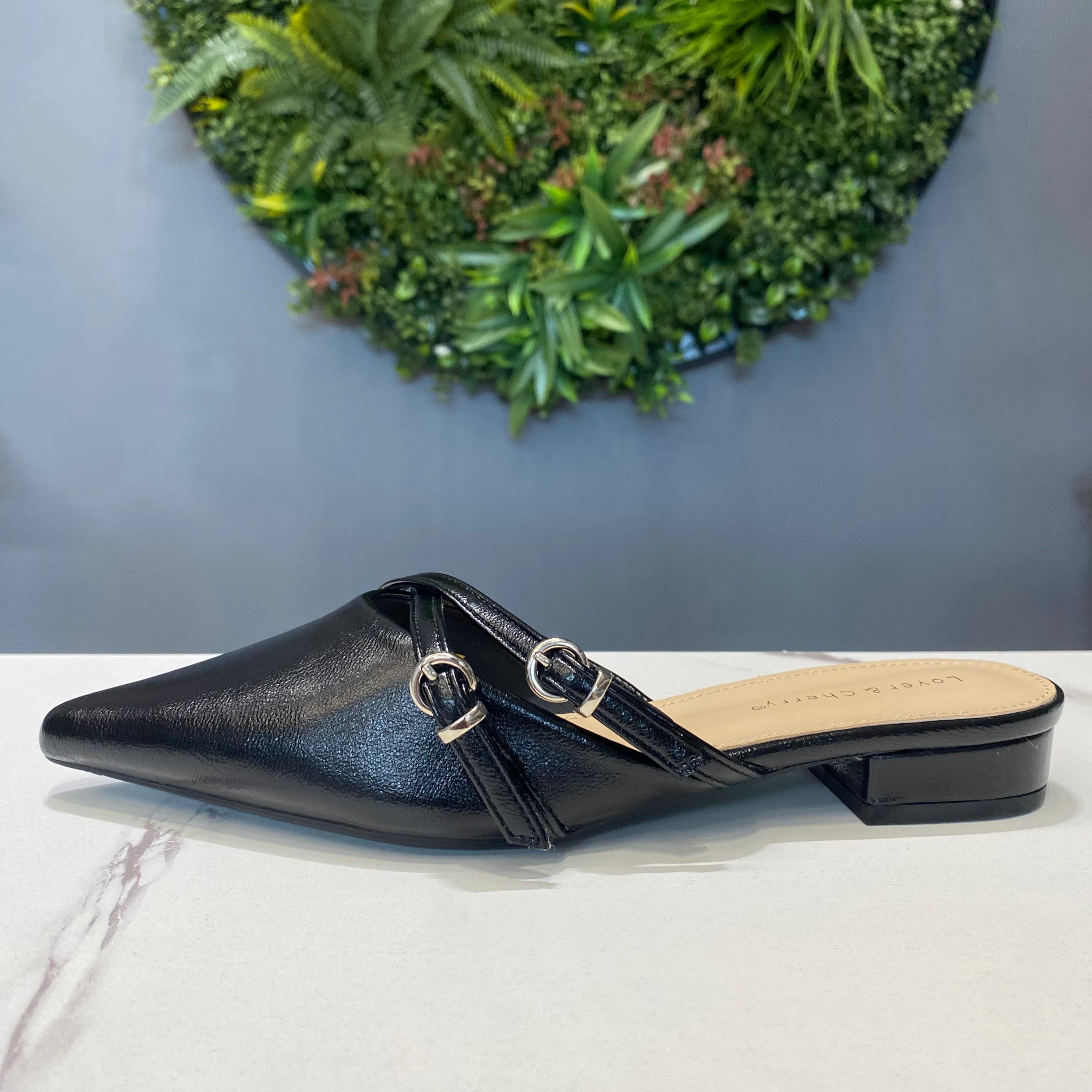 ZAZA Nadia – Elegant Buckle Mule Flats