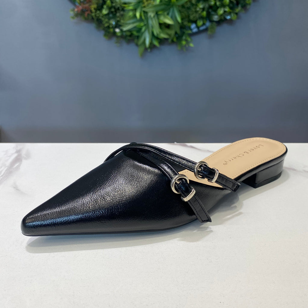ZAZA Nadia – Elegant Buckle Mule Flats