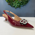 ZAZA Shirley – Crystal Buckle Slingback Heels