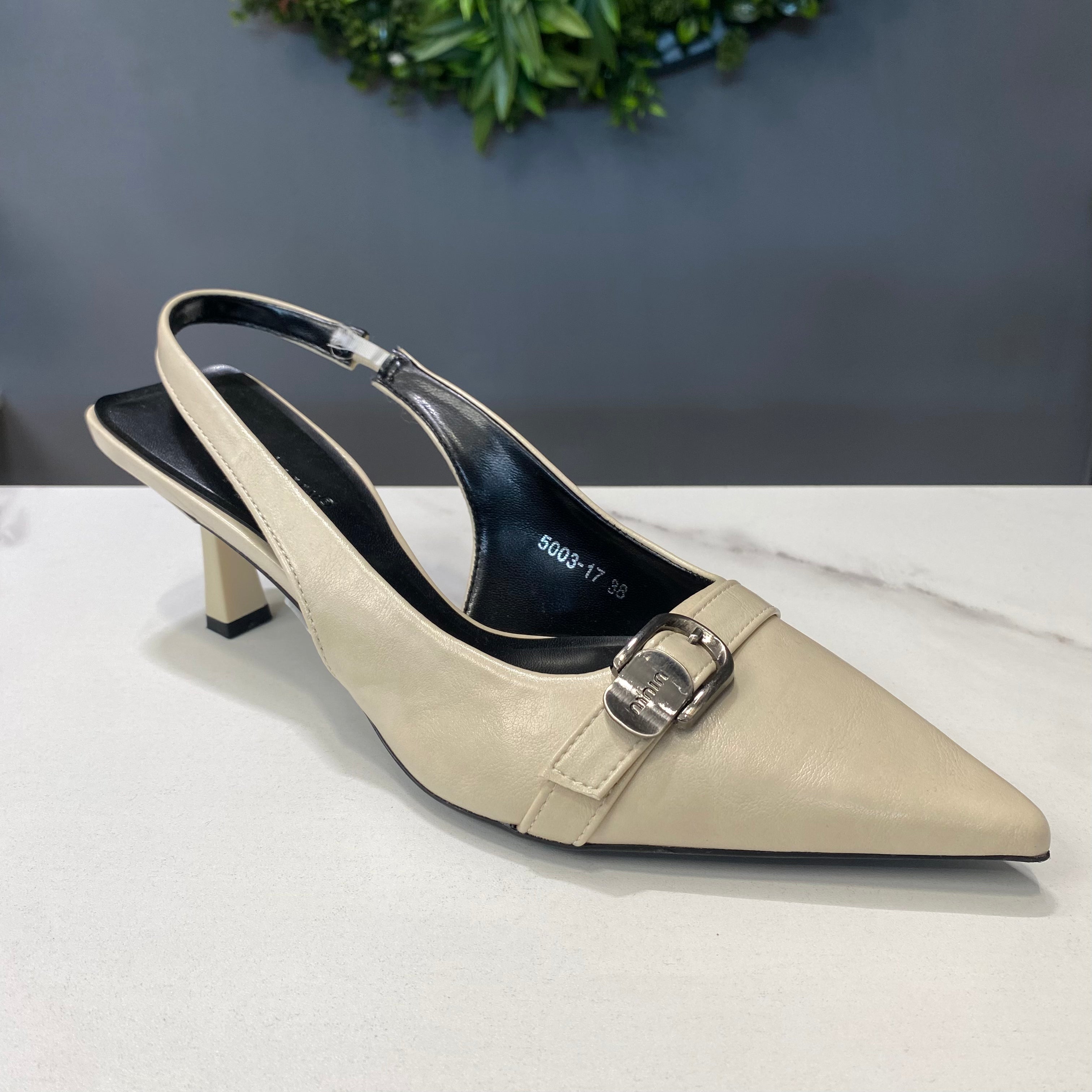 ZAZA Victoria – Classic Buckle Slingback Heels