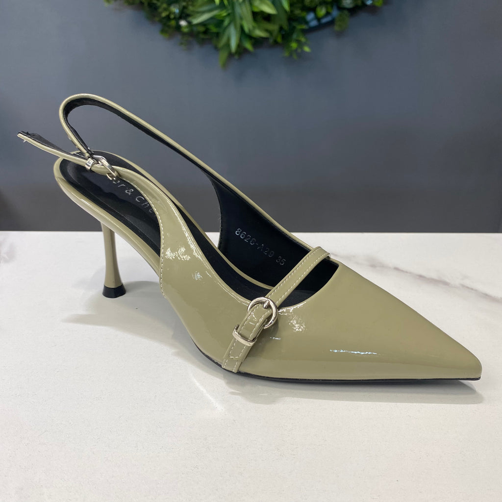 ZAZA Sarah – Elegant Buckle Slingback Heels